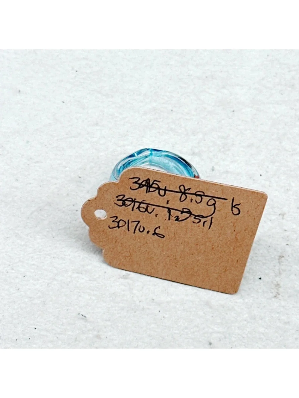 3017u. Blue Glass Ring 6